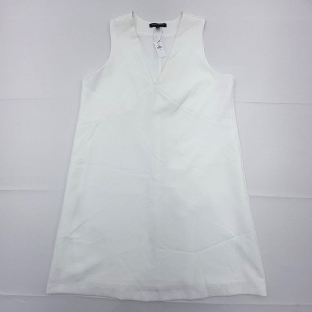 NWT Banana Republic V-Neck Bi-Stretch Mini Shift Dress Size 10 A-Line Sleeveless